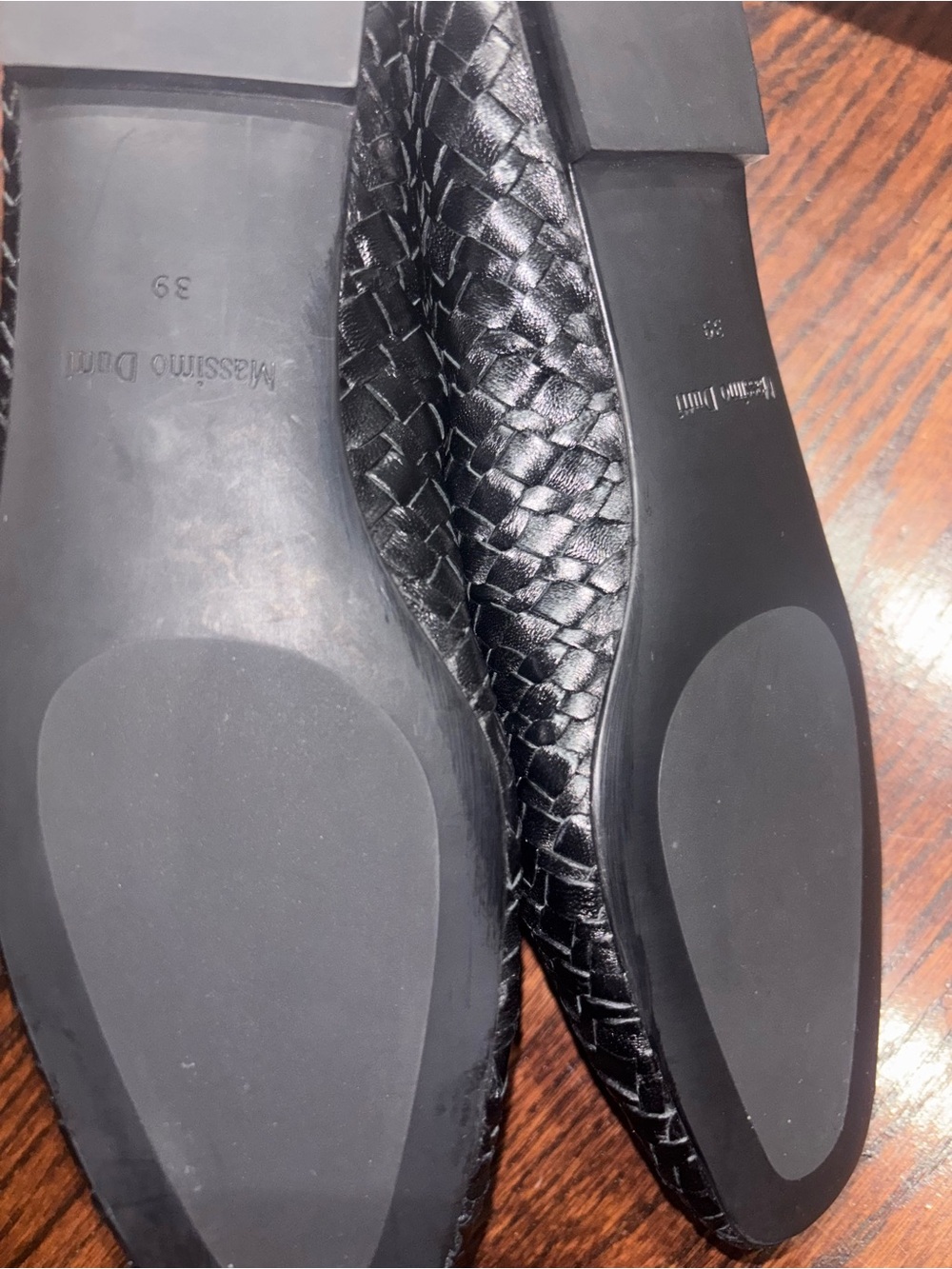 Massimo Dutti Black Woven Leather Ballet Flats - Picture 10 of 13